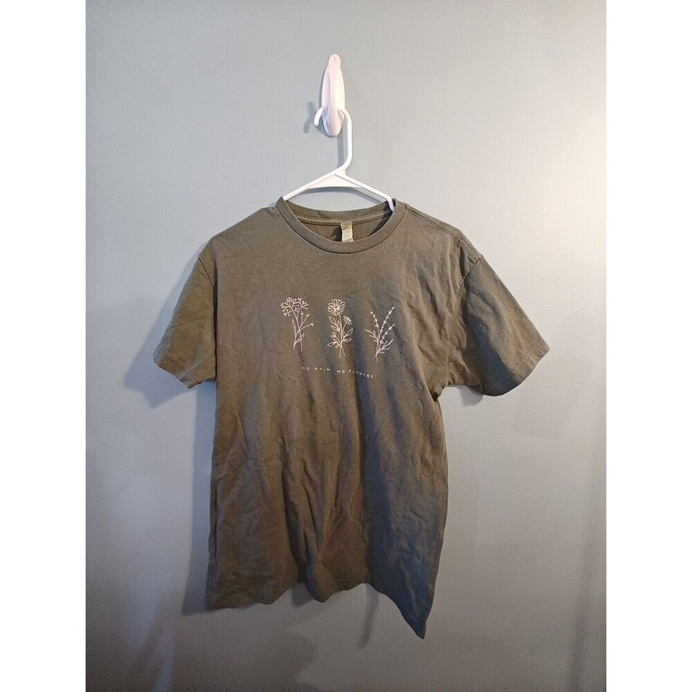 No Rain No Flowers Organic Cotton Tee Sage Green